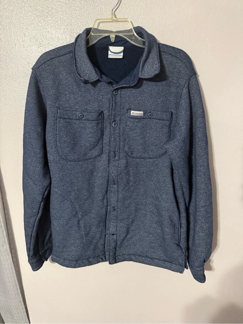 Columbia Men's Heather Navy Button-Front Shirt Jacket